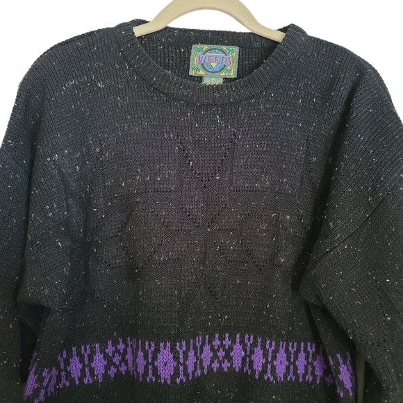Vintage Weeds Mens Sweater M Medium Black Long Sleeve - Picture 2 of 5